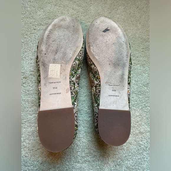 Tory Burch T Charm Embroided Canvas T Logo Ballet Flats - Picture 6 of 15